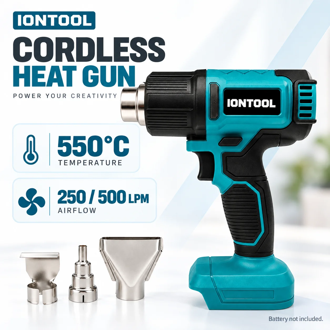 Cordless Heat Gun For Shrink Tubing - IONTOOL 550 ℃ Pistola de Calor