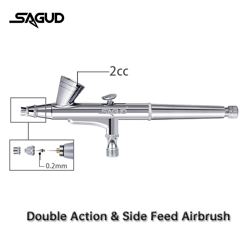 SAGUD aerógrafo modelo SD-135  - Airbrush Kit With Mini Compressor reseña y precio