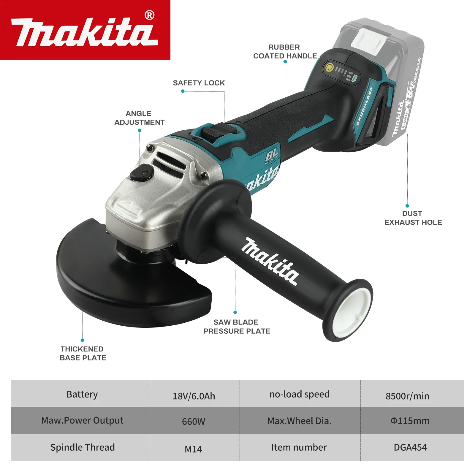 Amoladora angular eléctrica de - Brushless Angle Grinder Battery Powered reseña y precio