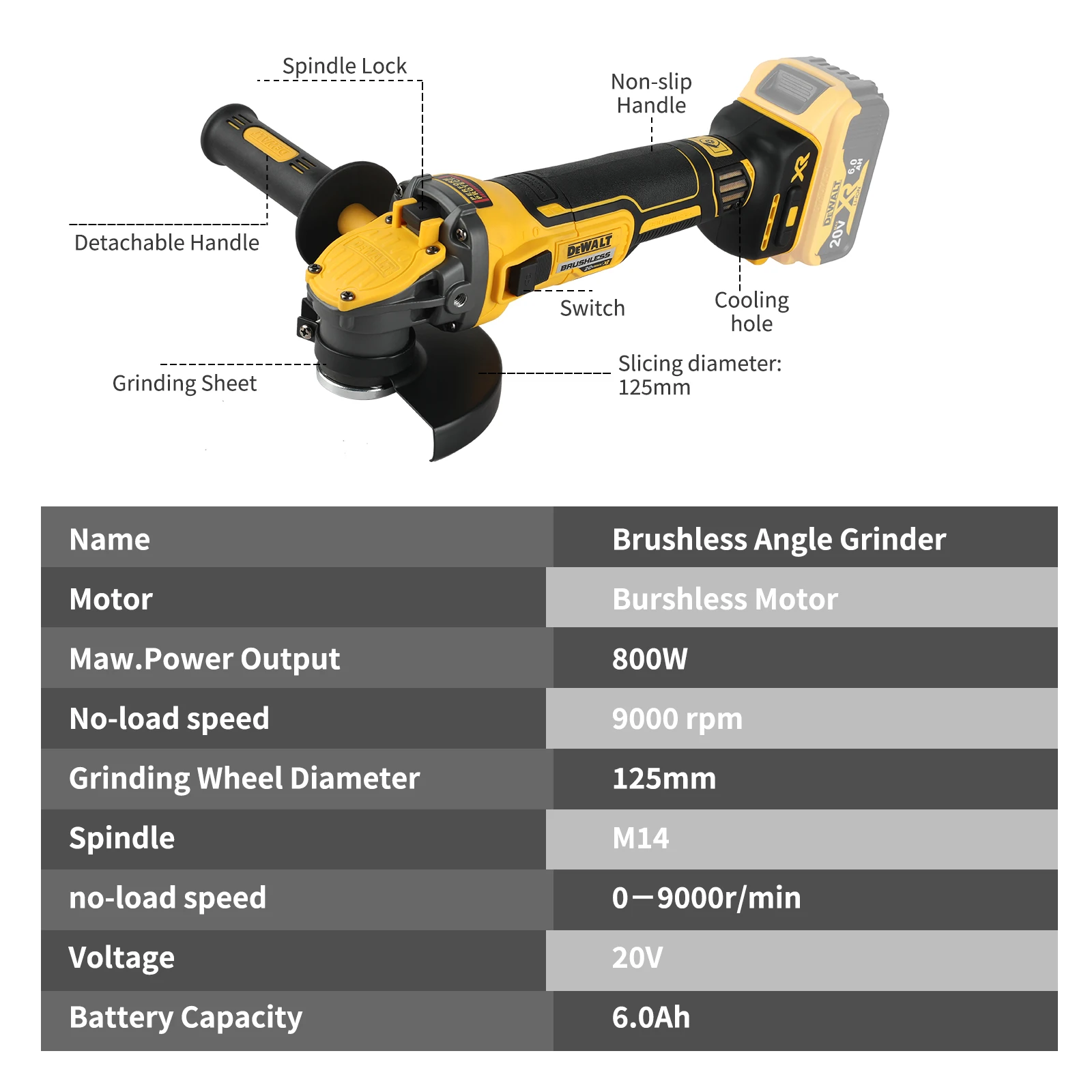 Amoladora angular DEWALT-DCG40 - Brushless Angle Grinder Battery Powered reseña y precio